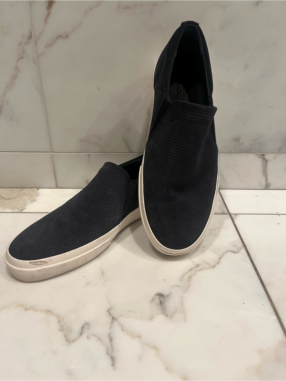 Vince Men’s Slip-On Loafers in Navy with White Sole